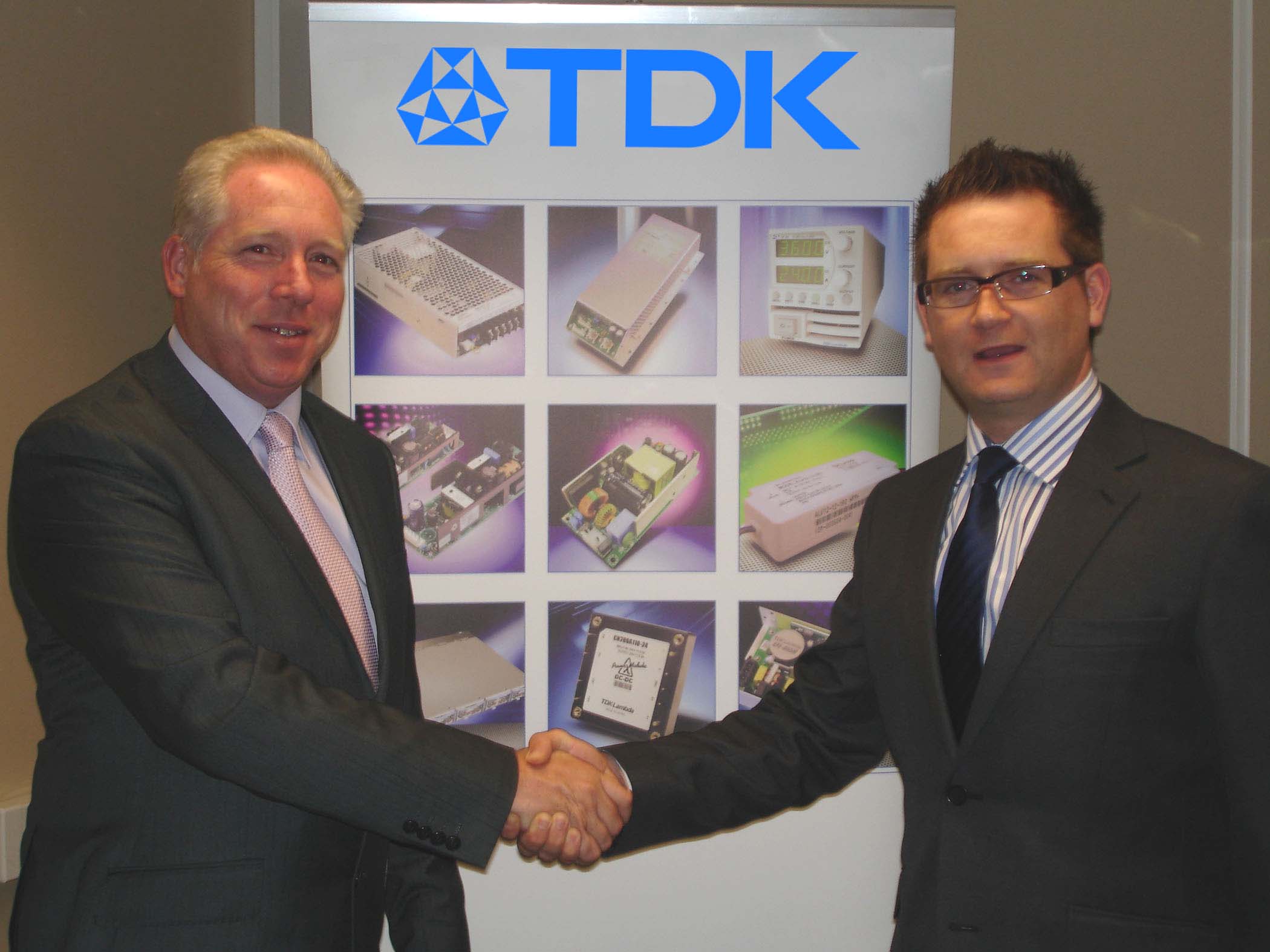 TDK-Lambda’s Regional Sales Manager, Sean Evans (right) with Declan Bowers, Managing Director, Futura Electronics